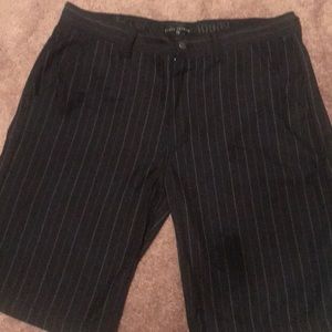 Black pin stripe Affliction shorts